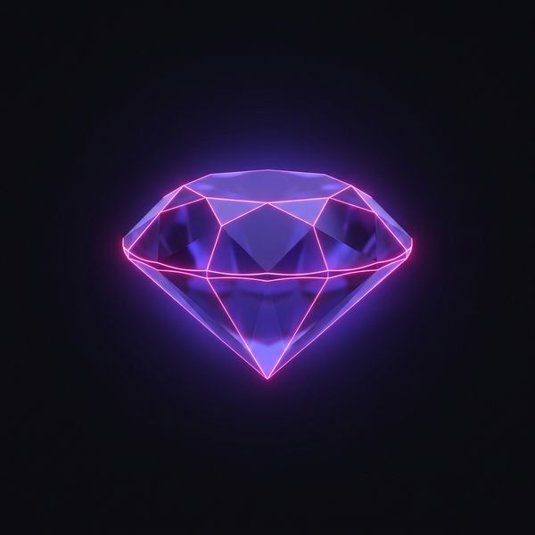 Glowing neon casino chip floating on dark backdrop